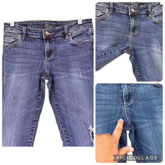 Kut From The Kloth Blue Jeans Women’s Size 6 Mid Rise Distressed Light Wash - Picture 3 of 8